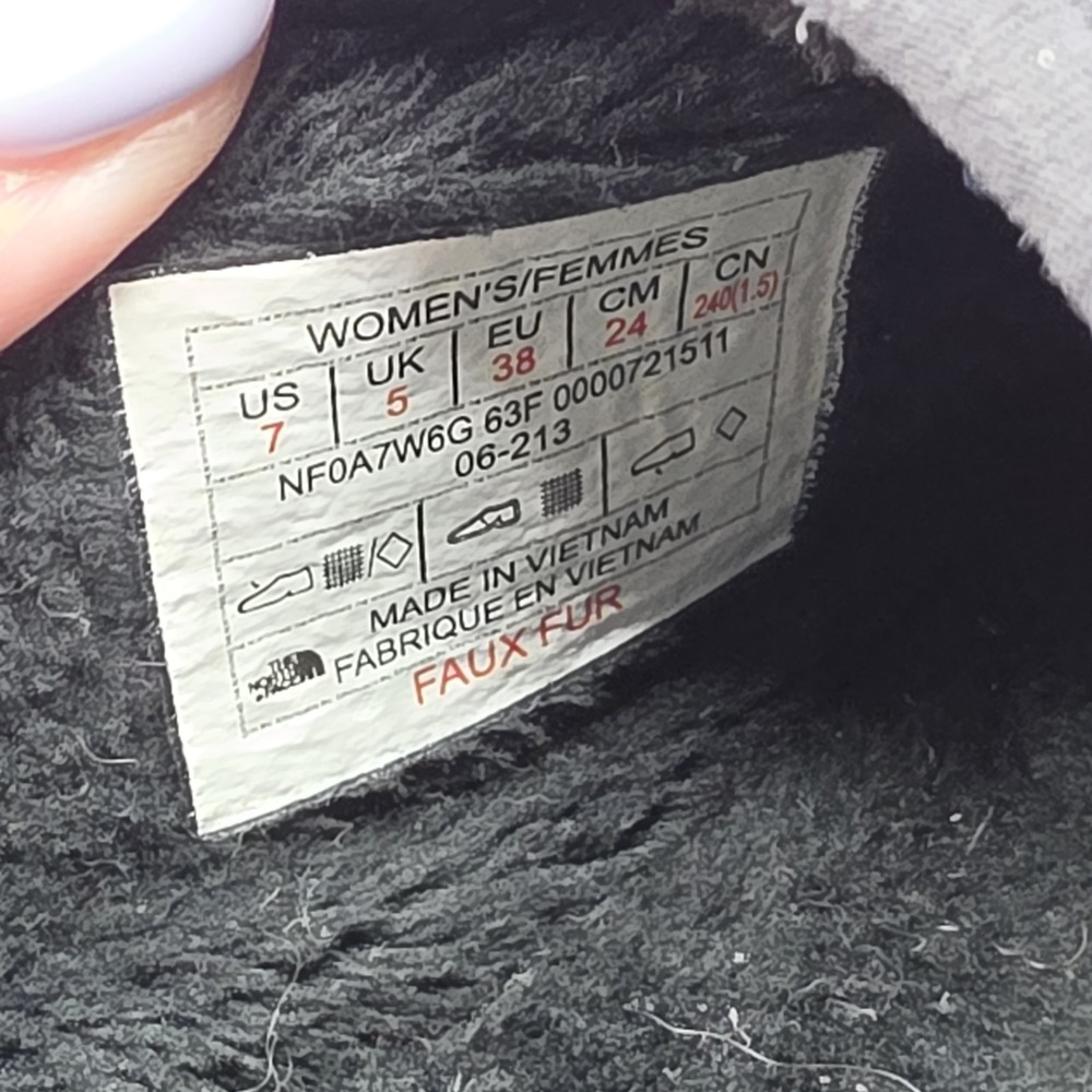 The North Face Thermoball Slippers Womens  7 Gold Black Faux Fur Lined Hard Sole - Picture 12 of 14
